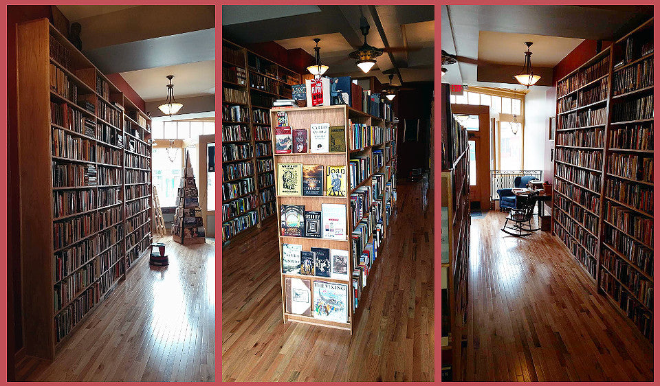 Shelves of used books at Voyageur Book Shop in Milwaukee, Wisconsin